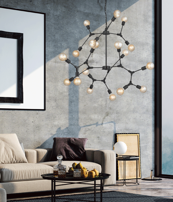 폰트 18등 거실전등 (블랙 골드 로즈골드) 